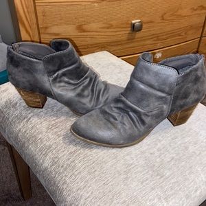 Gray suede booties